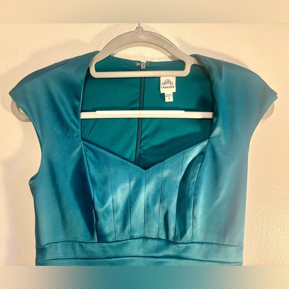 Signature by Sangria Blue Ruched Tiered Sheath Dress - Picture 4 of 11